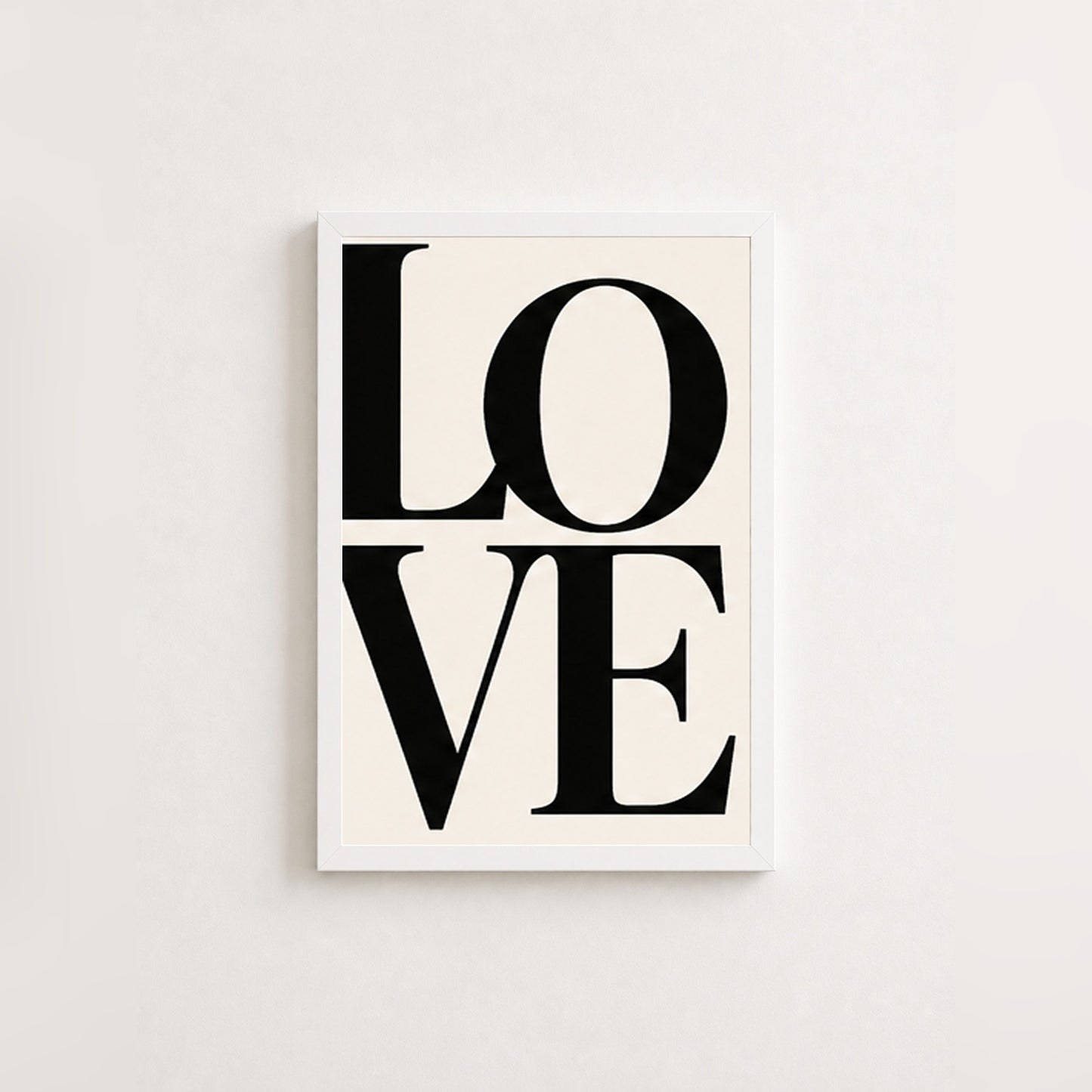 Love Harfleri – Modern Çerçeveli Poster — Beyaz — Tam Baskı — TabloLab