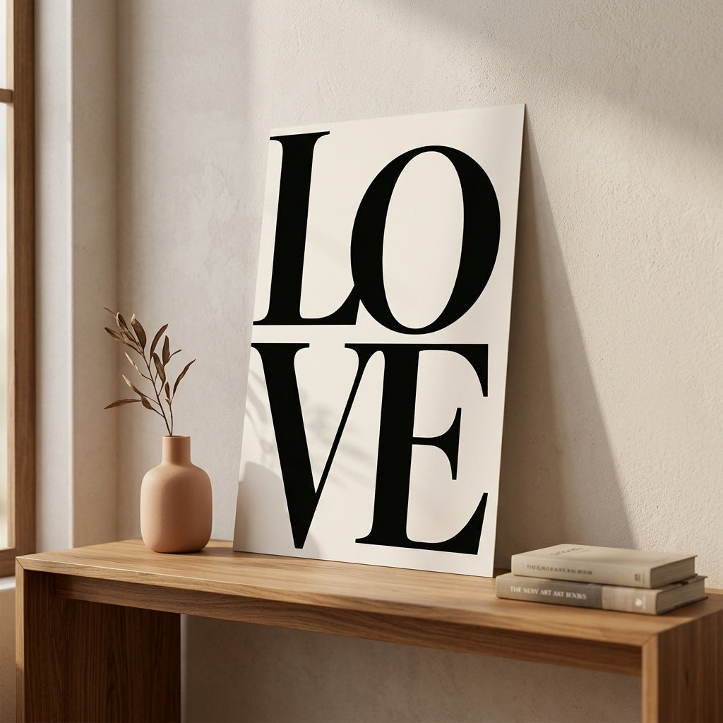Love Harfleri – Modern Çerçeveli Poster — Çerçevesiz — Tam Baskı — TabloLab