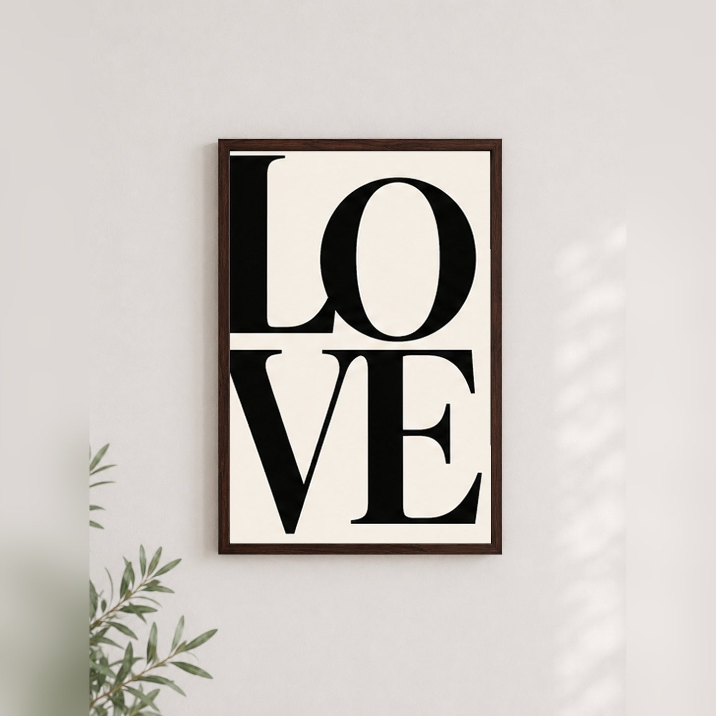 Love Harfleri – Modern Çerçeveli Poster — Ceviz — Tam Baskı — TabloLab