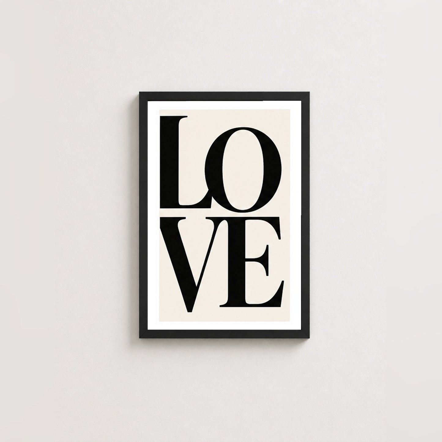 Love Harfleri – Modern Çerçeveli Poster — Siyah — Beyaz Kenarlı — TabloLab