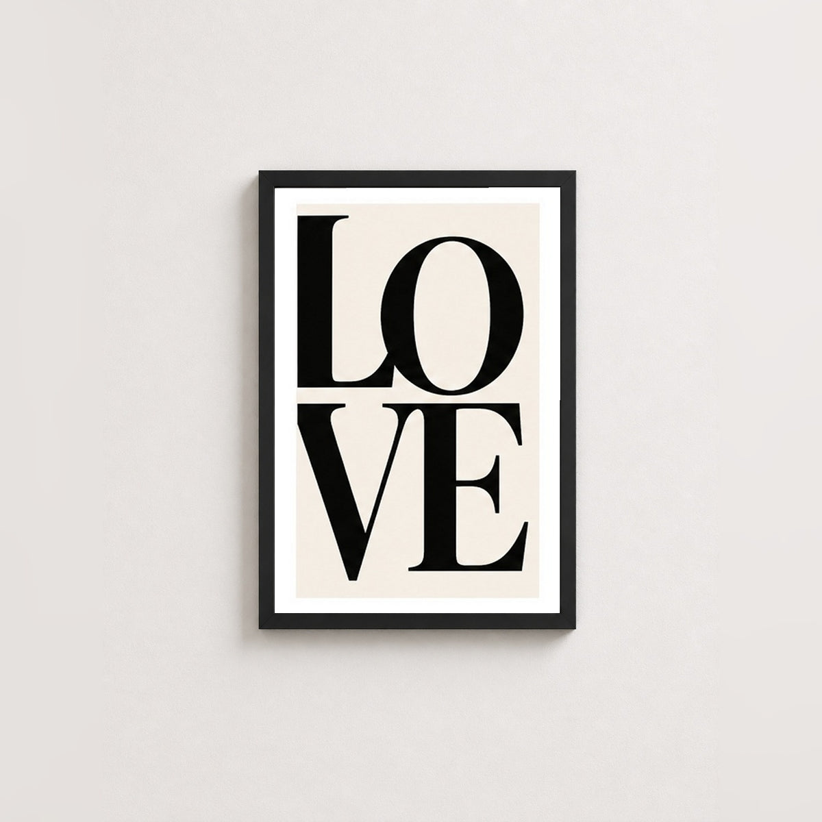 Love Harfleri – Modern Çerçeveli Poster — Siyah — Beyaz Kenarlı — TabloLab