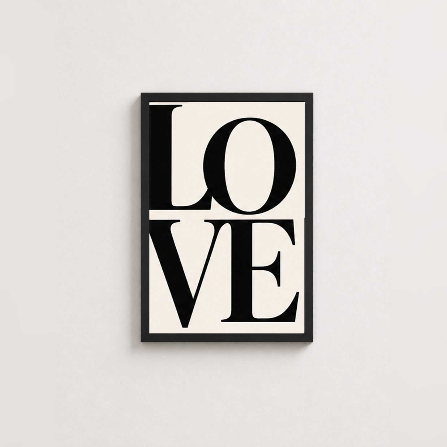 Love Harfleri – Modern Çerçeveli Poster — Siyah — Tam Baskı — TabloLab