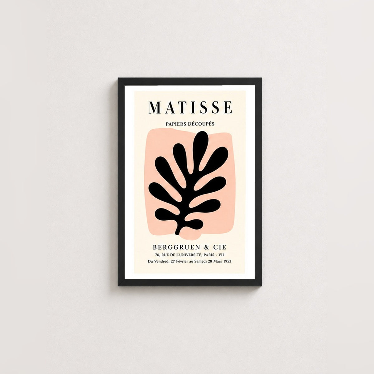 Matisse İlhamı – Modern Çerçeveli Poster — Siyah — Beyaz Kenarlı — TabloLab