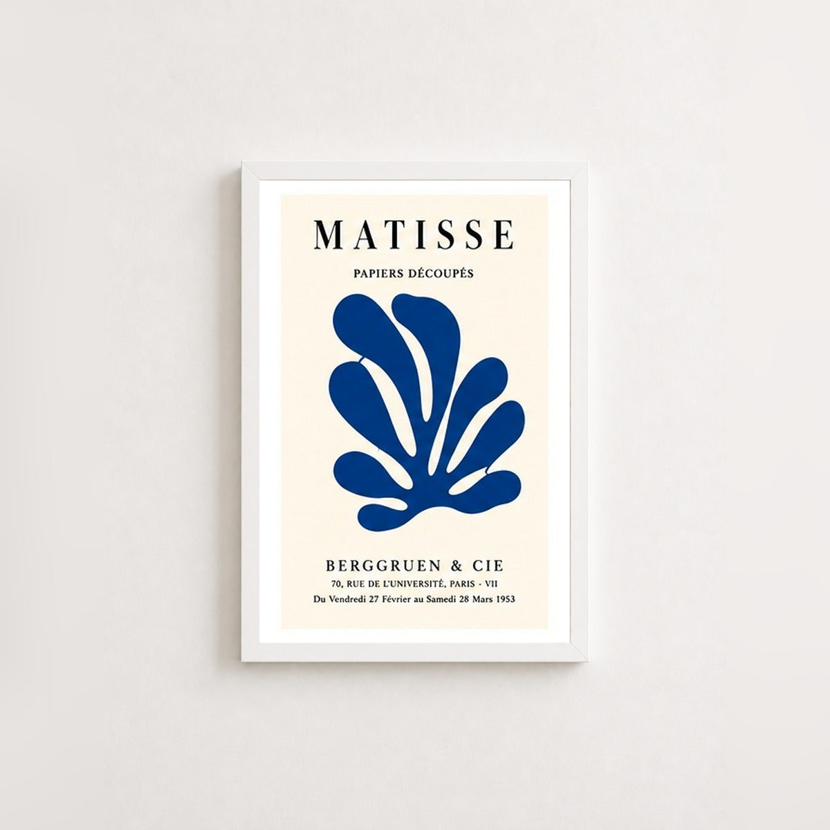 Matisse Kaplumbağa – Modern Çerçeveli Poster — Beyaz — Beyaz Kenarlı — TabloLab