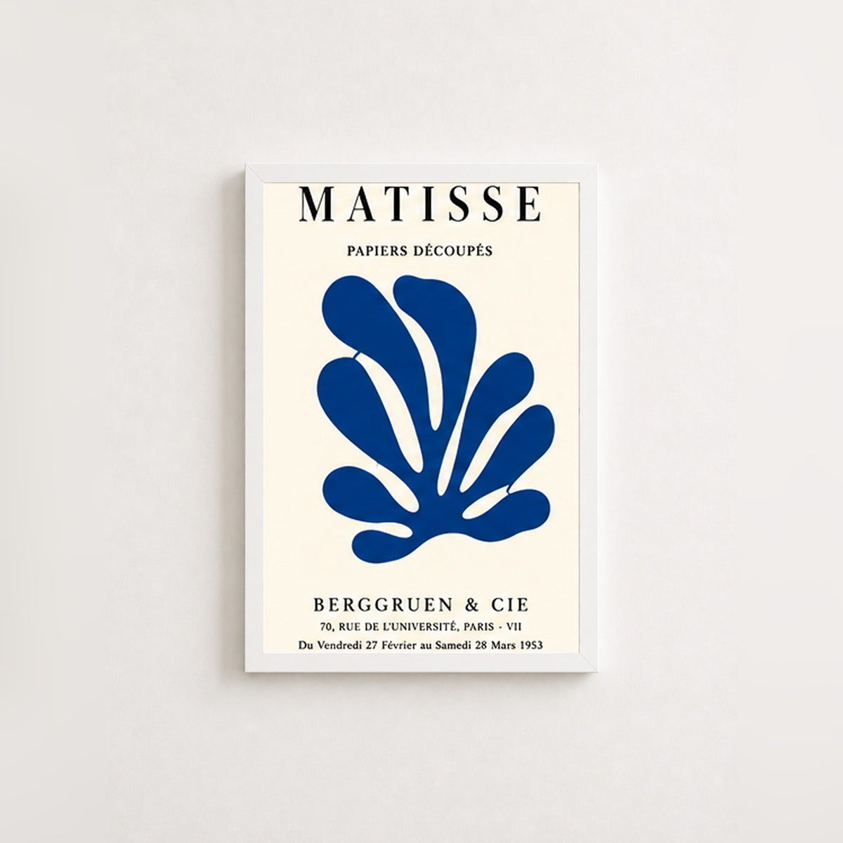 Matisse Kaplumbağa – Modern Çerçeveli Poster — Beyaz — Tam Baskı — TabloLab