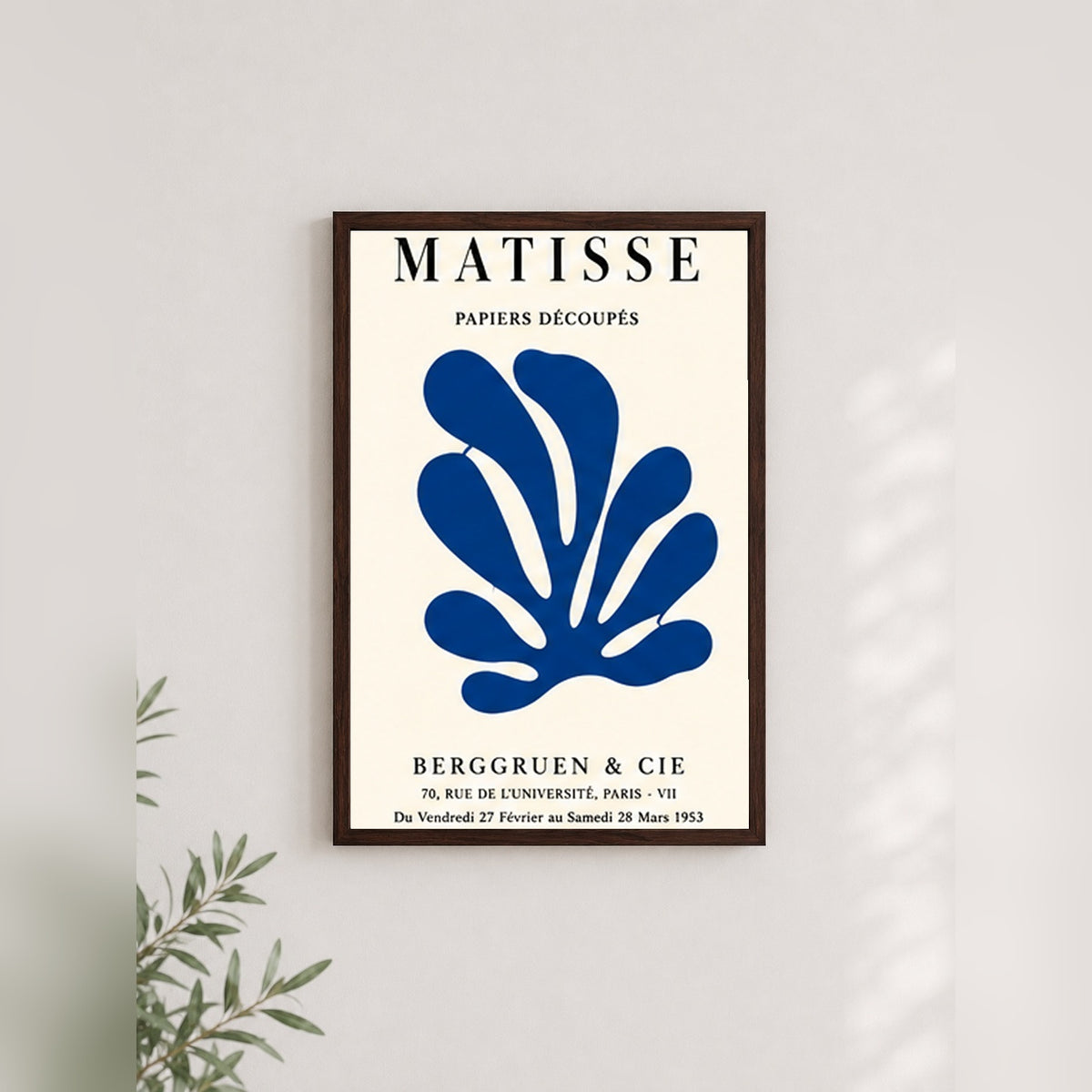 Matisse Kaplumbağa – Modern Çerçeveli Poster — Ceviz — Tam Baskı — TabloLab