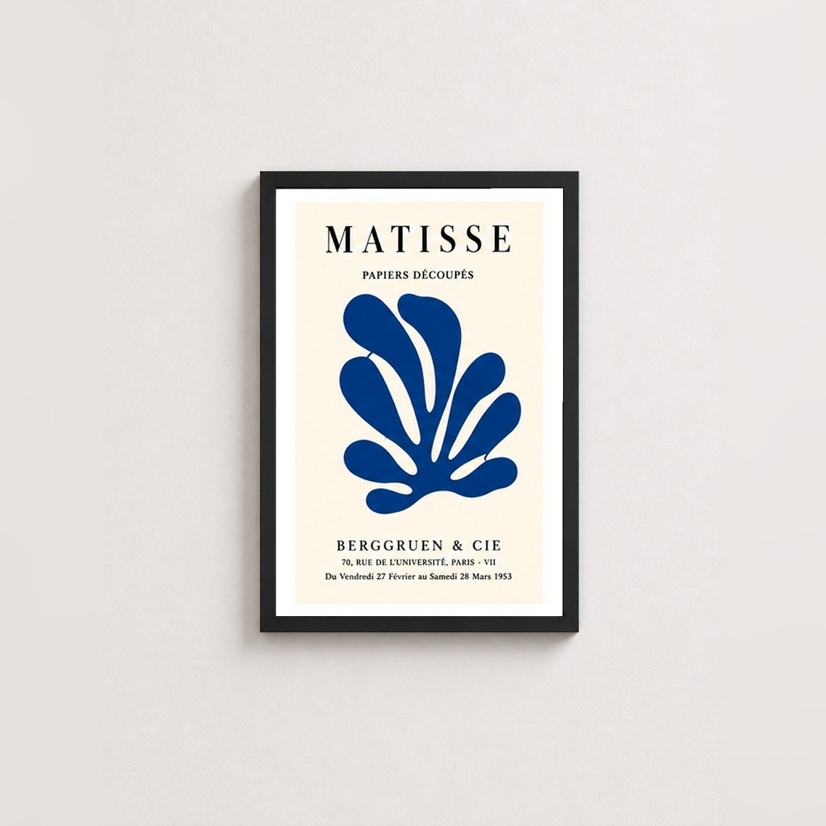 Matisse Kaplumbağa – Modern Çerçeveli Poster — Siyah — Beyaz Kenarlı — TabloLab