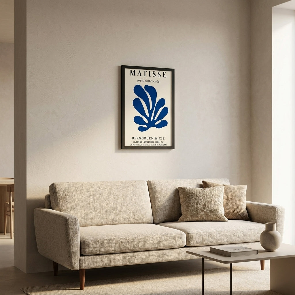 Matisse Kaplumbağa – Modern Çerçeveli Poster — Siyah — Tam Baskı — TabloLab