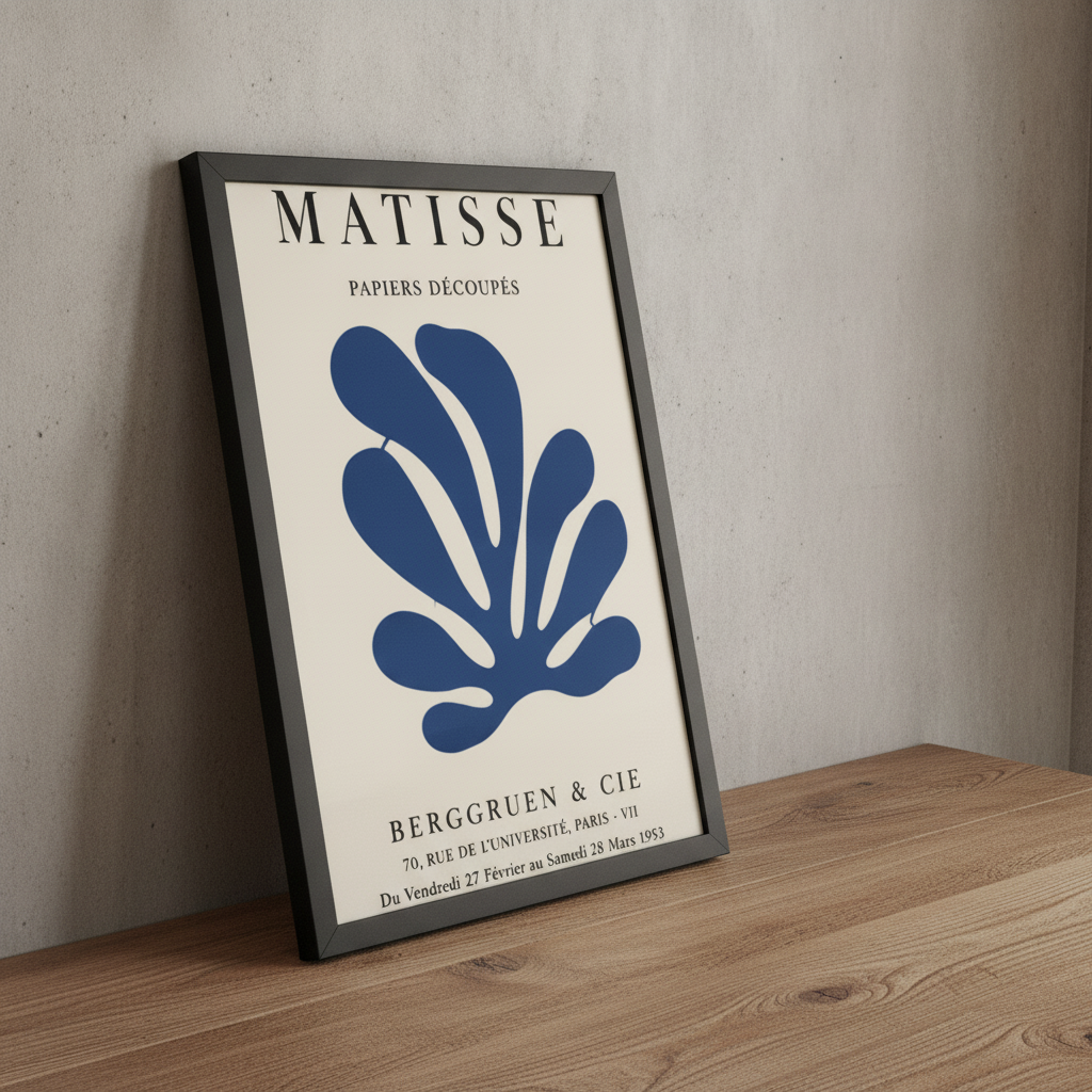 Matisse Kaplumbağa – Modern Çerçeveli Poster — Siyah — Tam Baskı — TabloLab