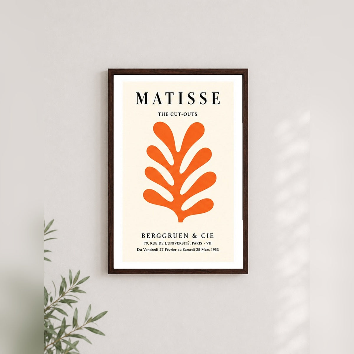 Matisse Kesitleri – Vintage Çerçeveli Poster — Ceviz — Beyaz Kenarlı — TabloLab