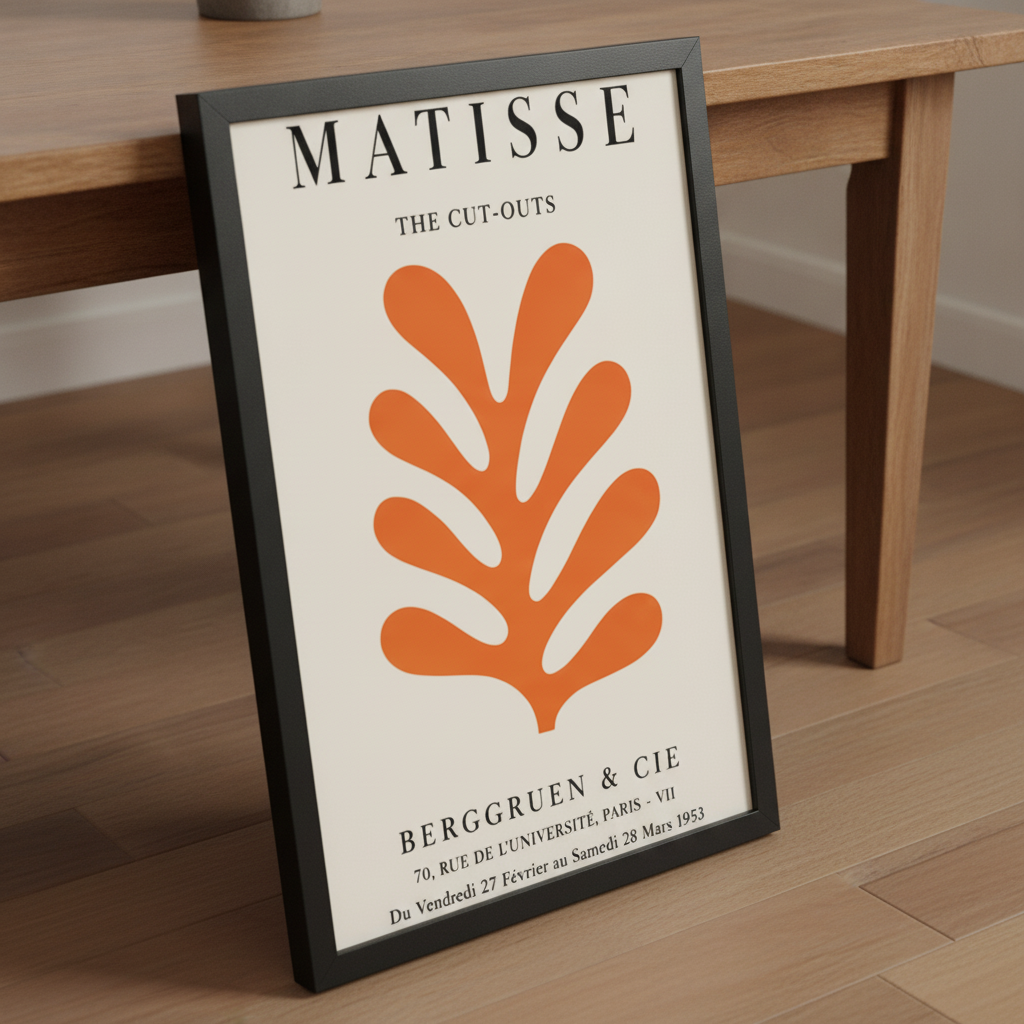 Matisse Kesitleri – Vintage Çerçeveli Poster — Siyah — Tam Baskı — TabloLab