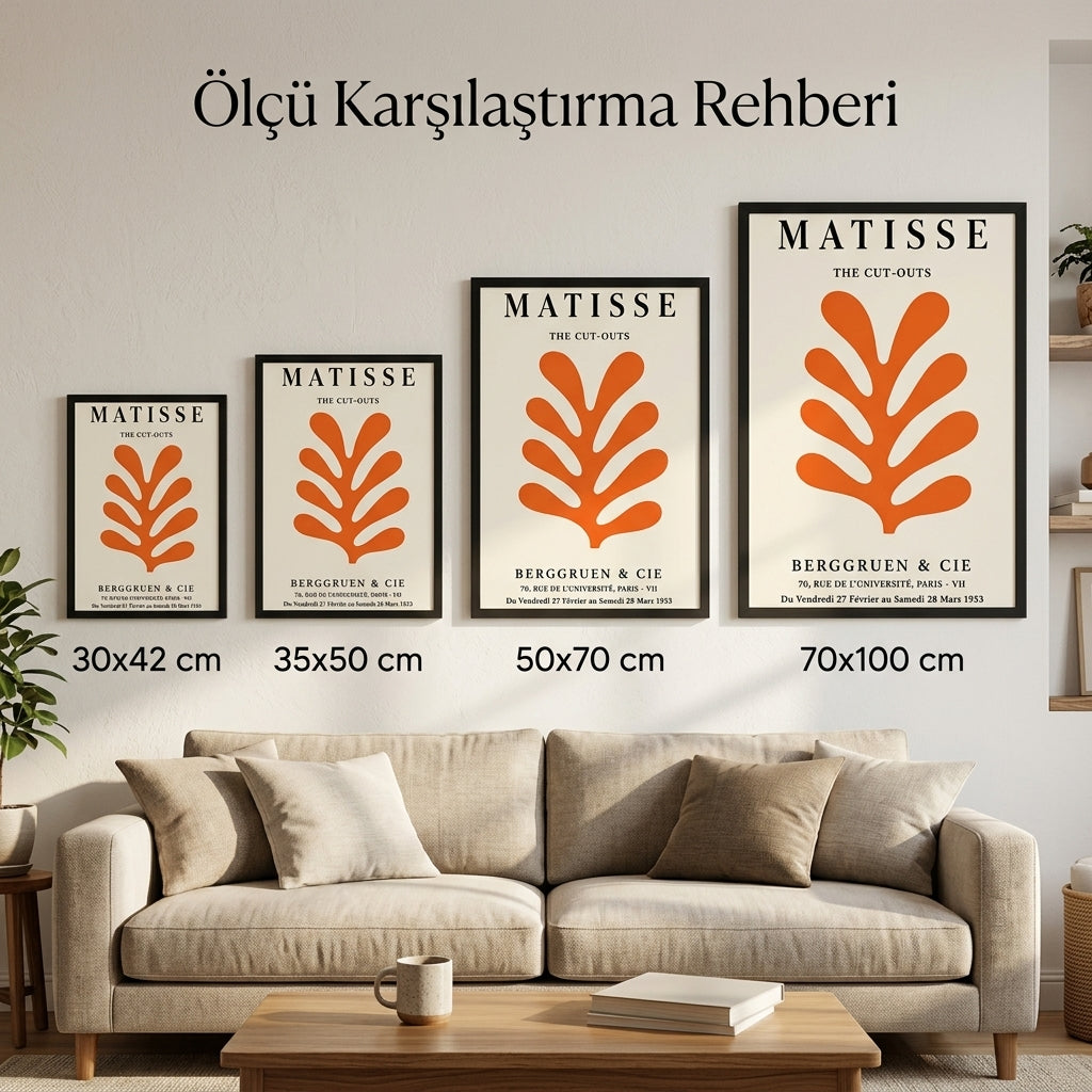 Matisse Kesitleri – Vintage Çerçeveli Poster — Siyah — Tam Baskı — TabloLab
