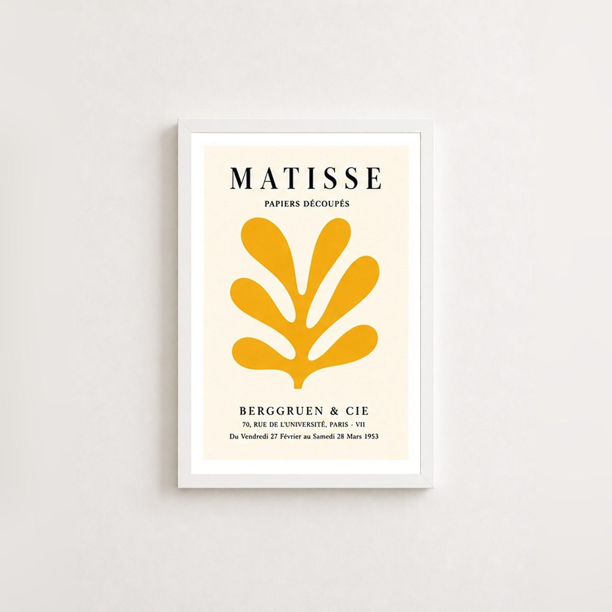 Matisse Papiers Découpés – Modern Çerçeveli Poster — Beyaz — Beyaz Kenarlı — TabloLab