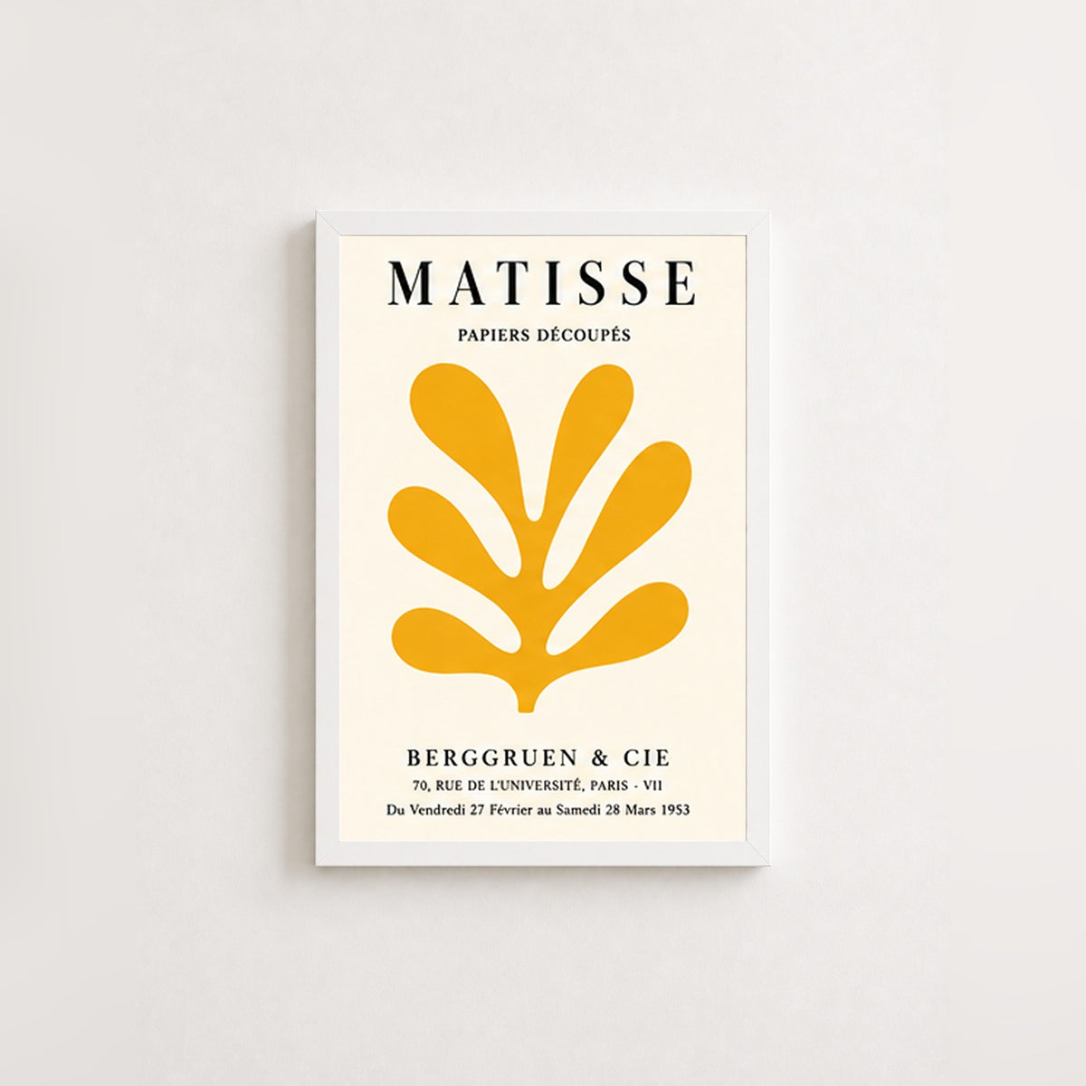 Matisse Papiers Découpés – Modern Çerçeveli Poster — Beyaz — Tam Baskı — TabloLab