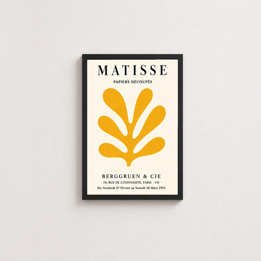 Matisse Papiers Découpés – Modern Çerçeveli Poster — Siyah — Tam Baskı — TabloLab