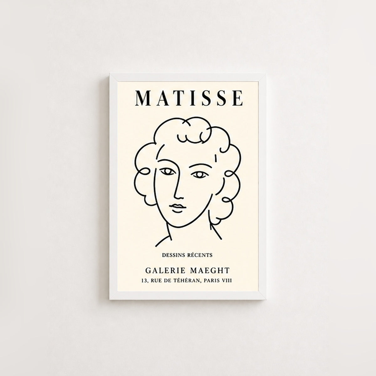 Matisse Sanat Koleksiyonu – Modern Çerçeveli Poster — Beyaz — Tam Baskı — TabloLab