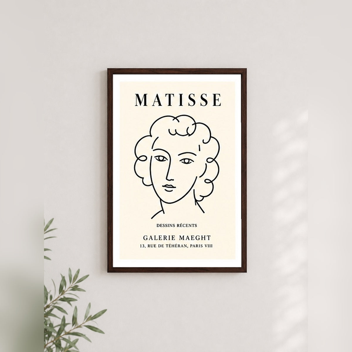 Matisse Sanat Koleksiyonu – Modern Çerçeveli Poster — Ceviz — Beyaz Kenarlı — TabloLab