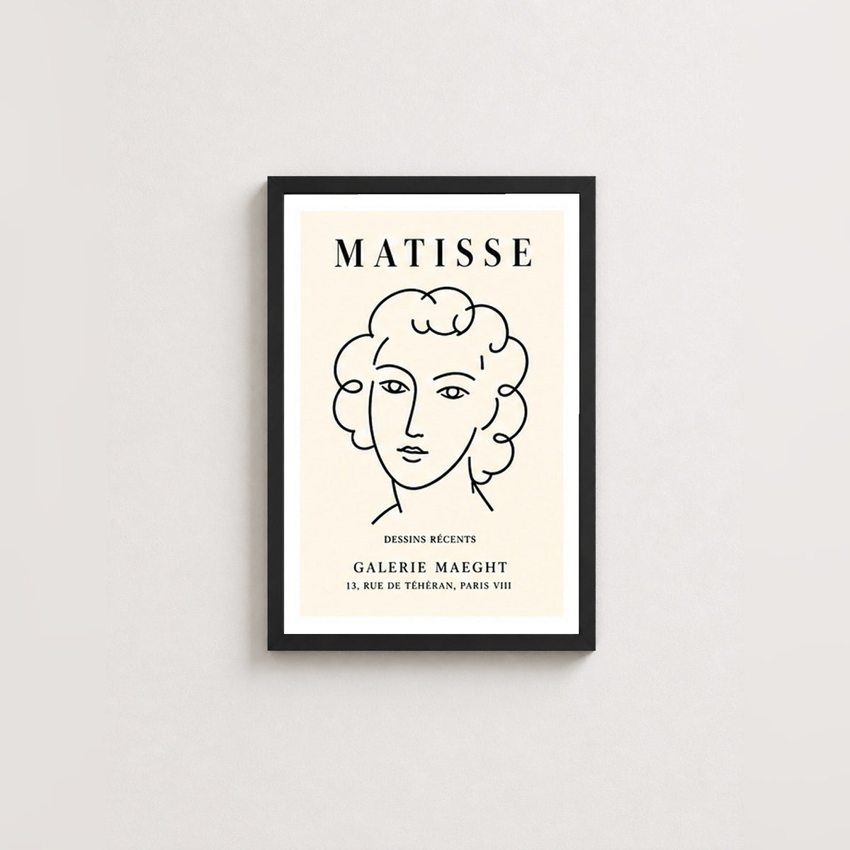 Matisse Sanat Koleksiyonu – Modern Çerçeveli Poster — Siyah — Beyaz Kenarlı — TabloLab
