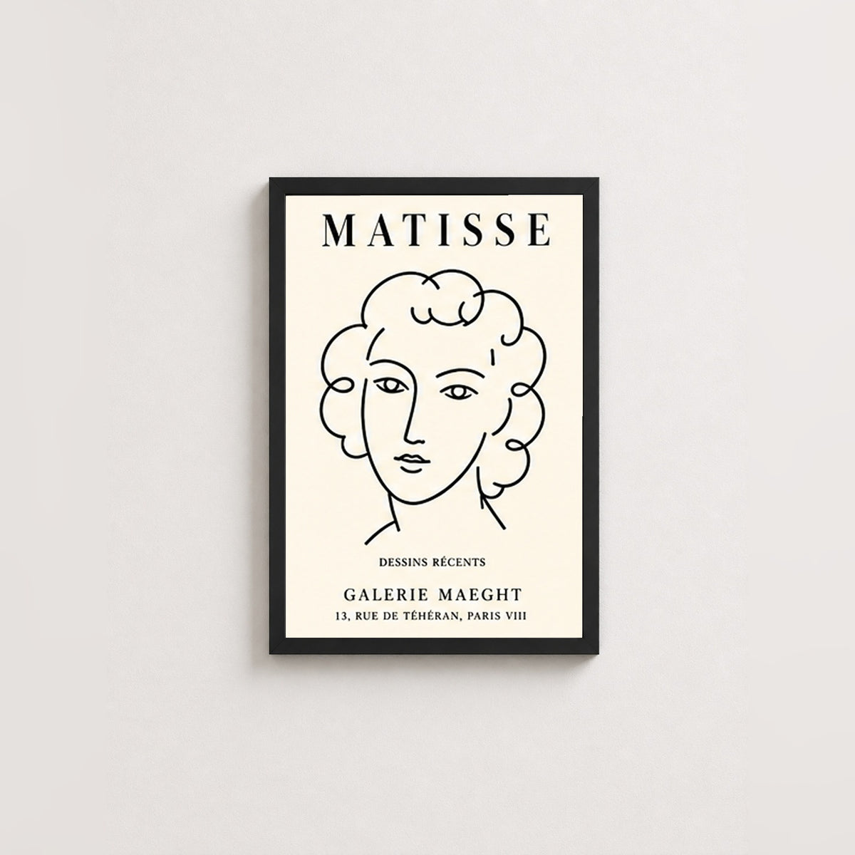 Matisse Sanat Koleksiyonu – Modern Çerçeveli Poster — Siyah — Tam Baskı — TabloLab