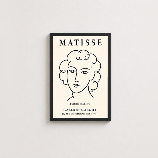 Matisse Sanat Koleksiyonu – Modern Çerçeveli Poster — Siyah — Tam Baskı — TabloLab