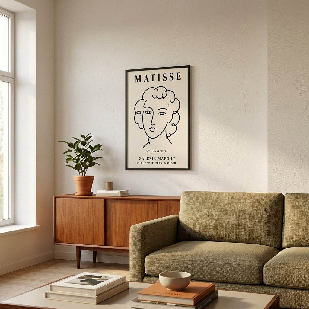 Matisse Sanat Koleksiyonu – Modern Çerçeveli Poster — Siyah — Tam Baskı — TabloLab