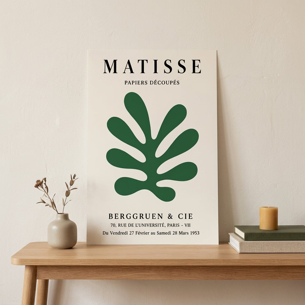 Matisse Yeşil Yaprak – Klasik Çerçeveli Poster — Çerçevesiz — Tam Baskı — TabloLab