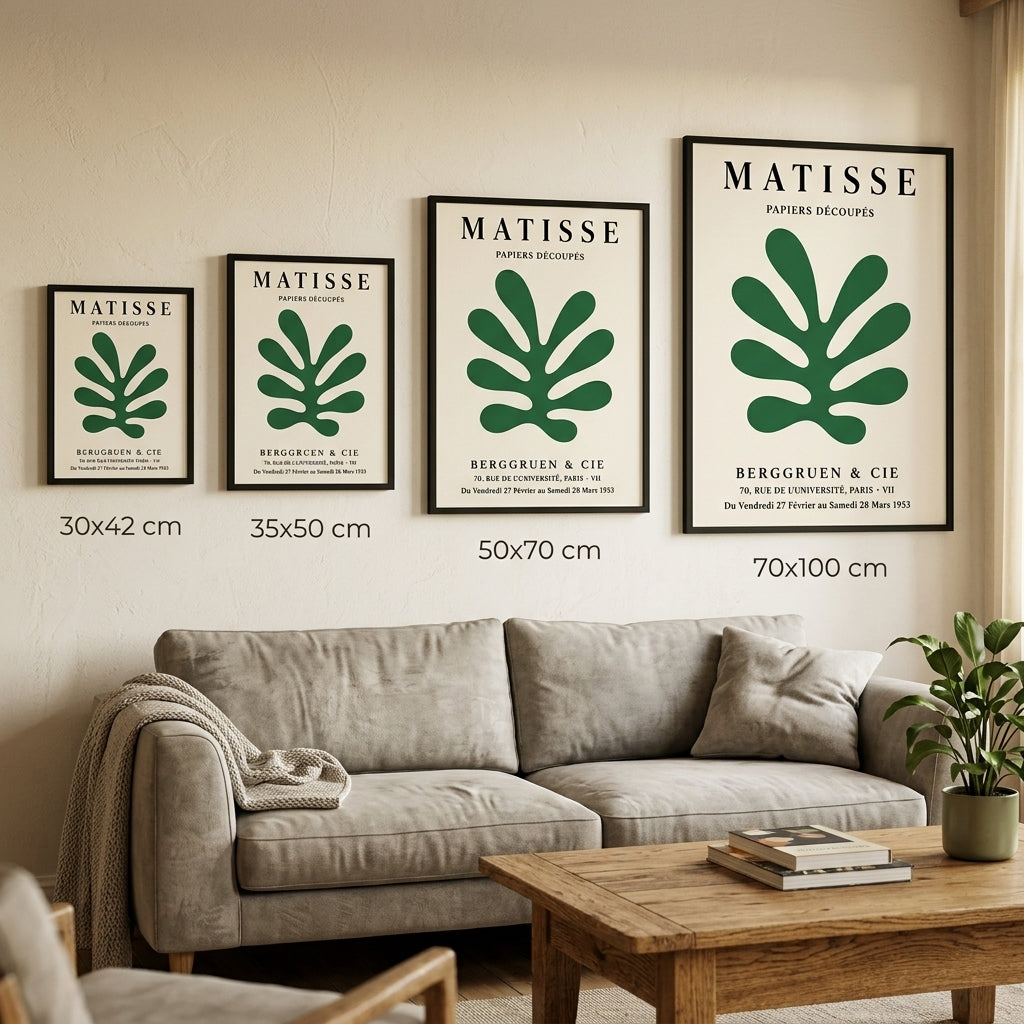 Matisse Yeşil Yaprak – Klasik Çerçeveli Poster — Siyah — Tam Baskı — TabloLab