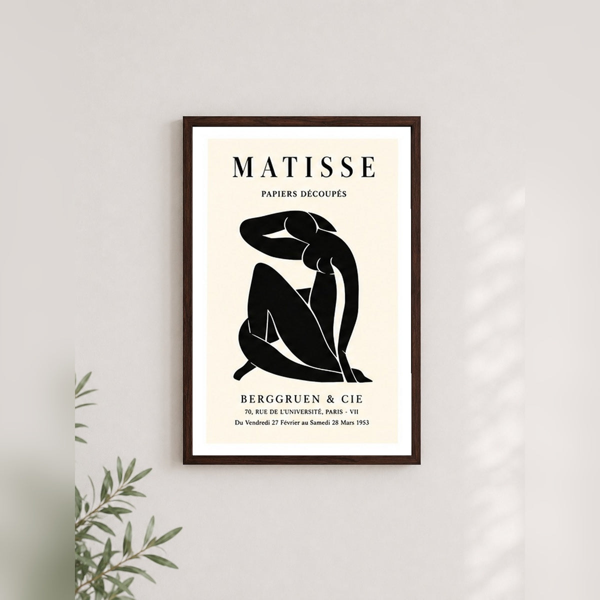 Matisse'ye Saygı – Modern Çerçeveli Poster — Ceviz — Beyaz Kenarlı — TabloLab