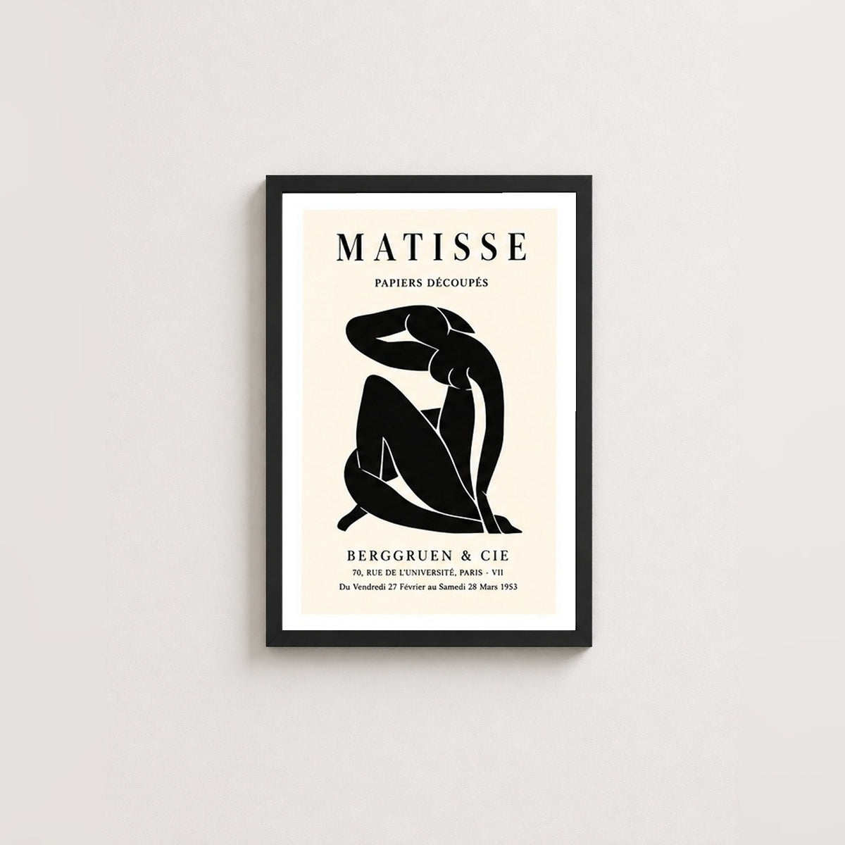 Matisse'ye Saygı – Modern Çerçeveli Poster — Siyah — Beyaz Kenarlı — TabloLab