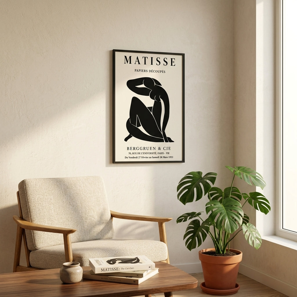 Matisse'ye Saygı – Modern Çerçeveli Poster — Siyah — Tam Baskı — TabloLab
