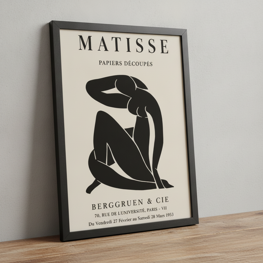 Matisse'ye Saygı – Modern Çerçeveli Poster — Siyah — Tam Baskı — TabloLab