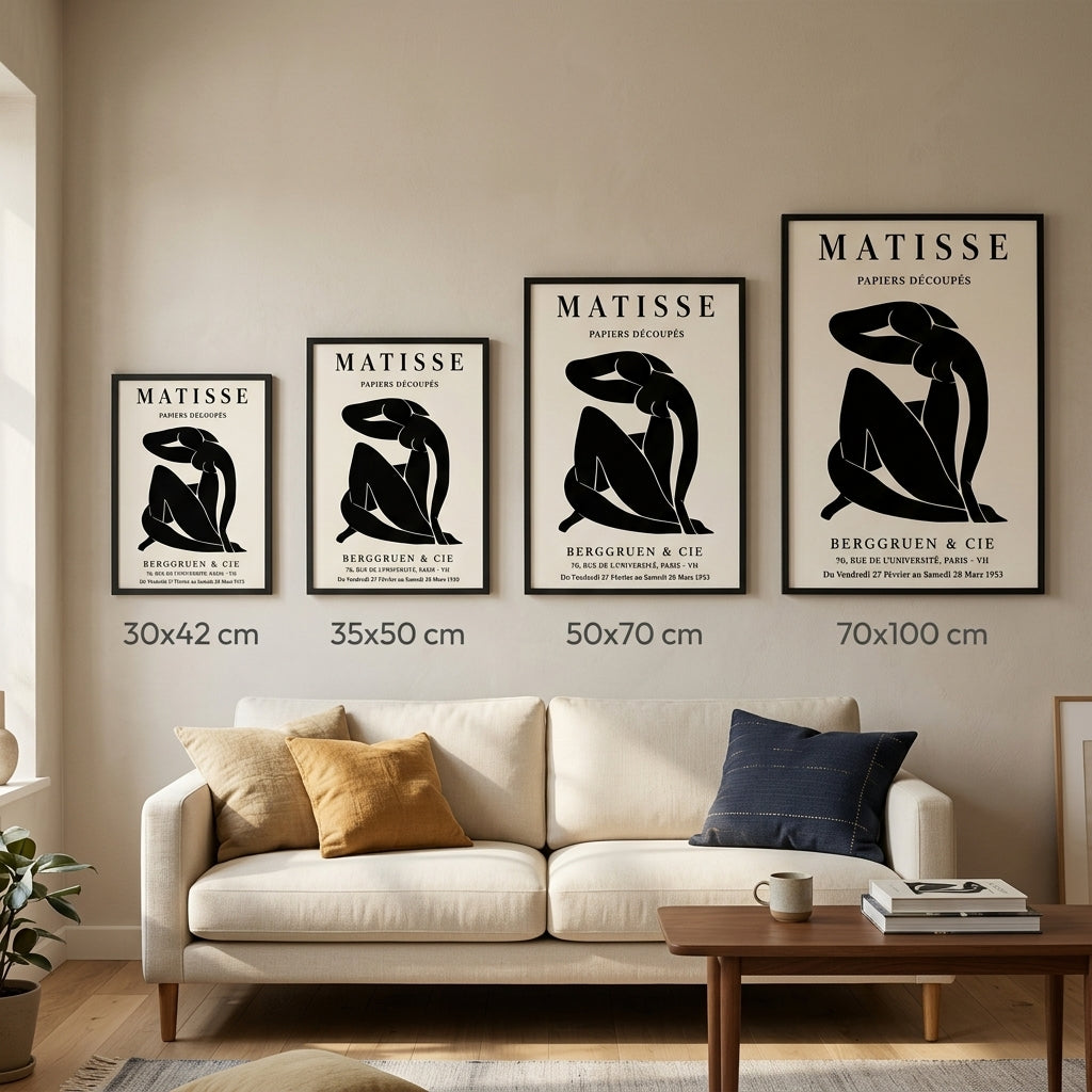 Matisse'ye Saygı – Modern Çerçeveli Poster — Siyah — Tam Baskı — TabloLab