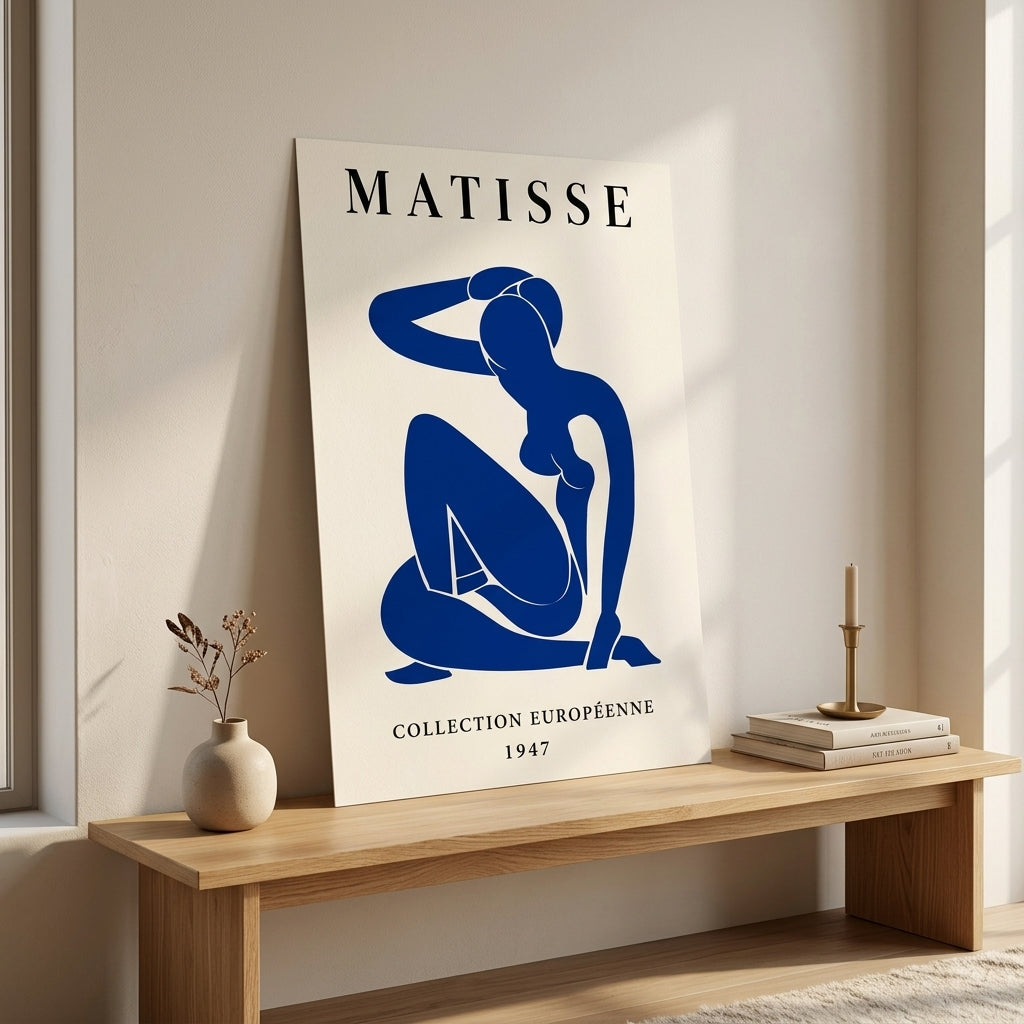 Mavi Figür – Modern Çerçeveli Poster — Çerçevesiz — Tam Baskı — TabloLab