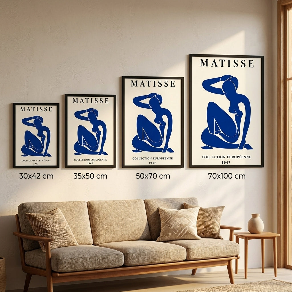 Mavi Figür – Modern Çerçeveli Poster — Siyah — Tam Baskı — TabloLab