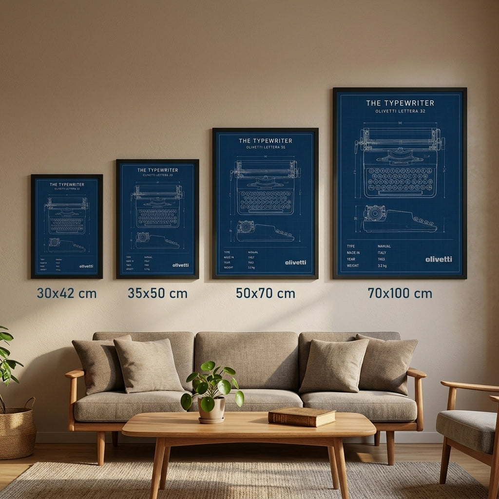 Mekanik Şıklık – Teknik Çizim Çerçeveli Poster — Siyah — Paspartusuz — TabloLab