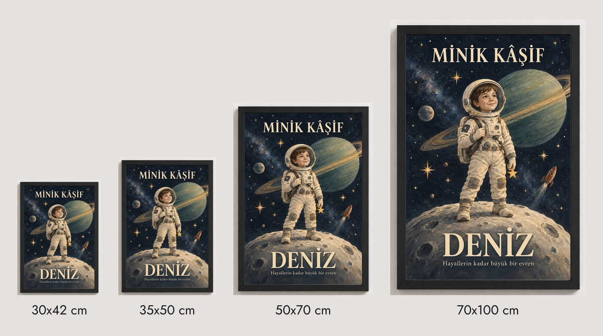 30×42, 35×50, 50×70 ve 70×100 cm ölçü karşılaştırması