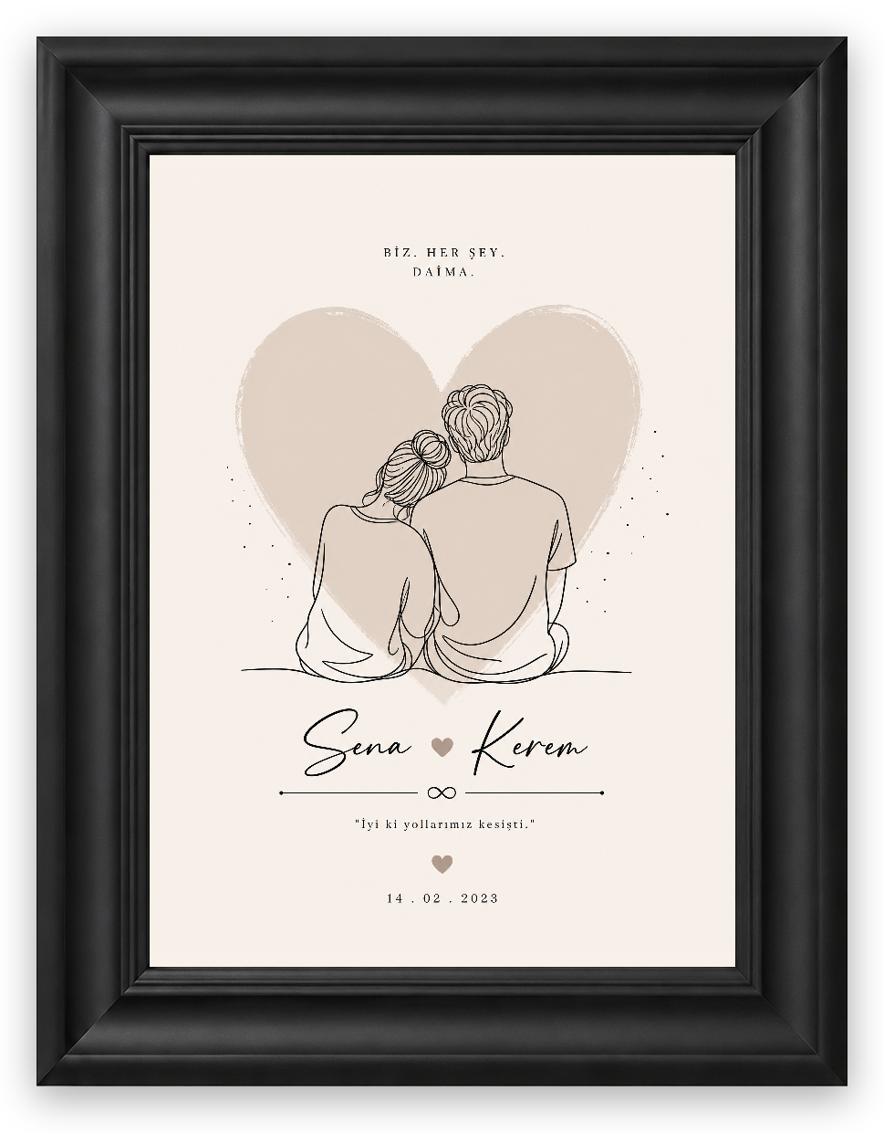 Minimal Çift Posteri - Couple Lab Kişiselleştirilebilir Tablo — Galeri Çerçeve — TabloLab