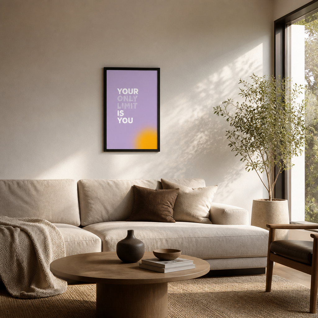 Motivasyonun Sıcaklığı – Modern Çerçeveli Poster — Siyah — Tam Baskı — TabloLab