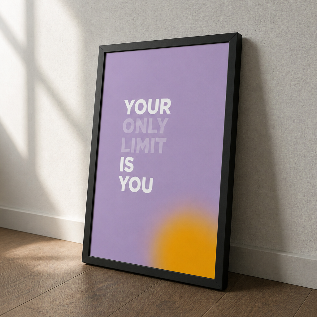Motivasyonun Sıcaklığı – Modern Çerçeveli Poster — Siyah — Tam Baskı — TabloLab