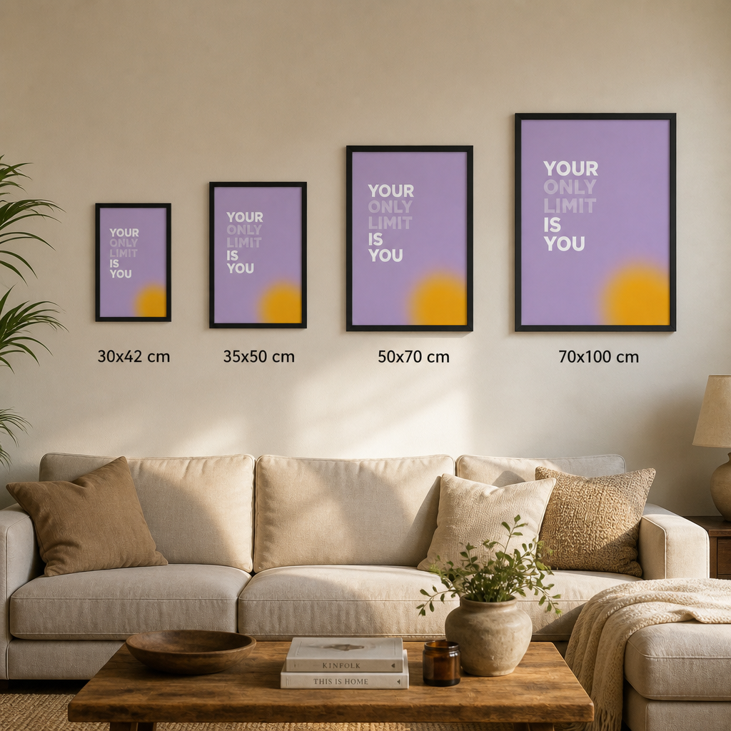 Motivasyonun Sıcaklığı – Modern Çerçeveli Poster — Siyah — Tam Baskı — TabloLab
