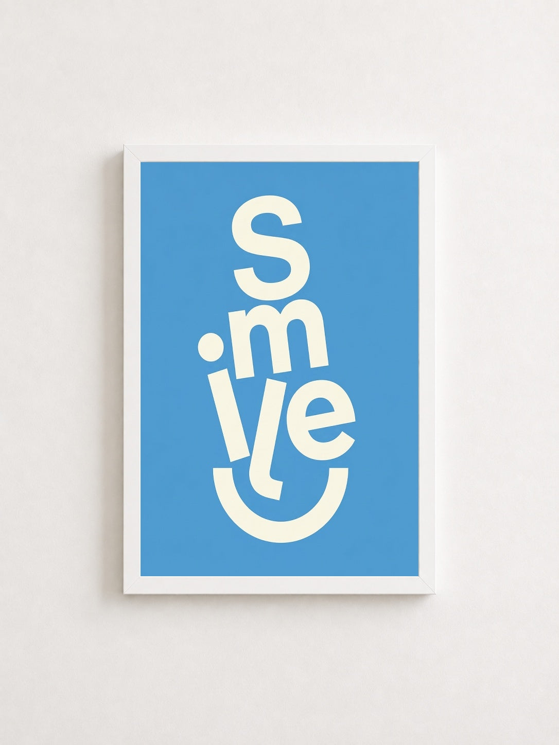 Mutlu Kelimeler – Minimalist Çerçeveli Poster — Beyaz Çerçeve — TabloLab