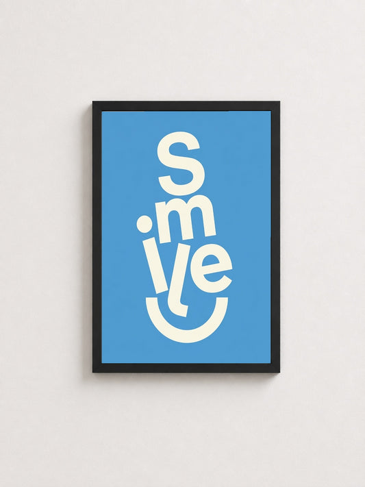 Mutlu Kelimeler – Minimalist Çerçeveli Poster — Siyah Çerçeve — TabloLab