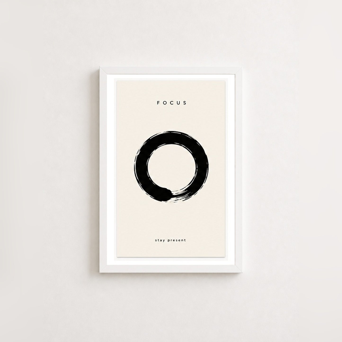 Odağın Dairesi – Minimal Çerçeveli Poster — Beyaz — Paspartulu — TabloLab