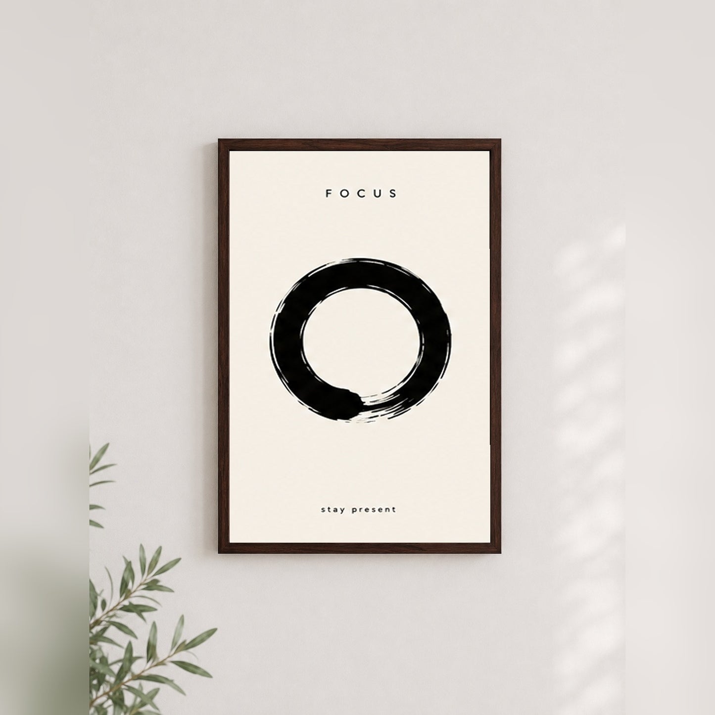 Odağın Dairesi – Minimal Çerçeveli Poster — Ceviz — Paspartusuz — TabloLab