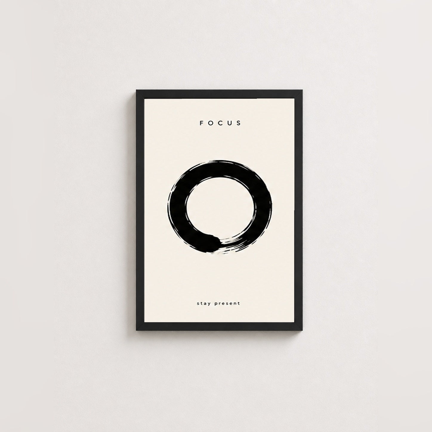 Odağın Dairesi – Minimal Çerçeveli Poster — Siyah — Paspartusuz — TabloLab