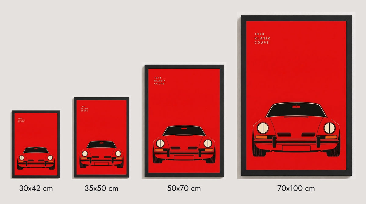 30×42, 35×50, 50×70 ve 70×100 cm ölçü karşılaştırması