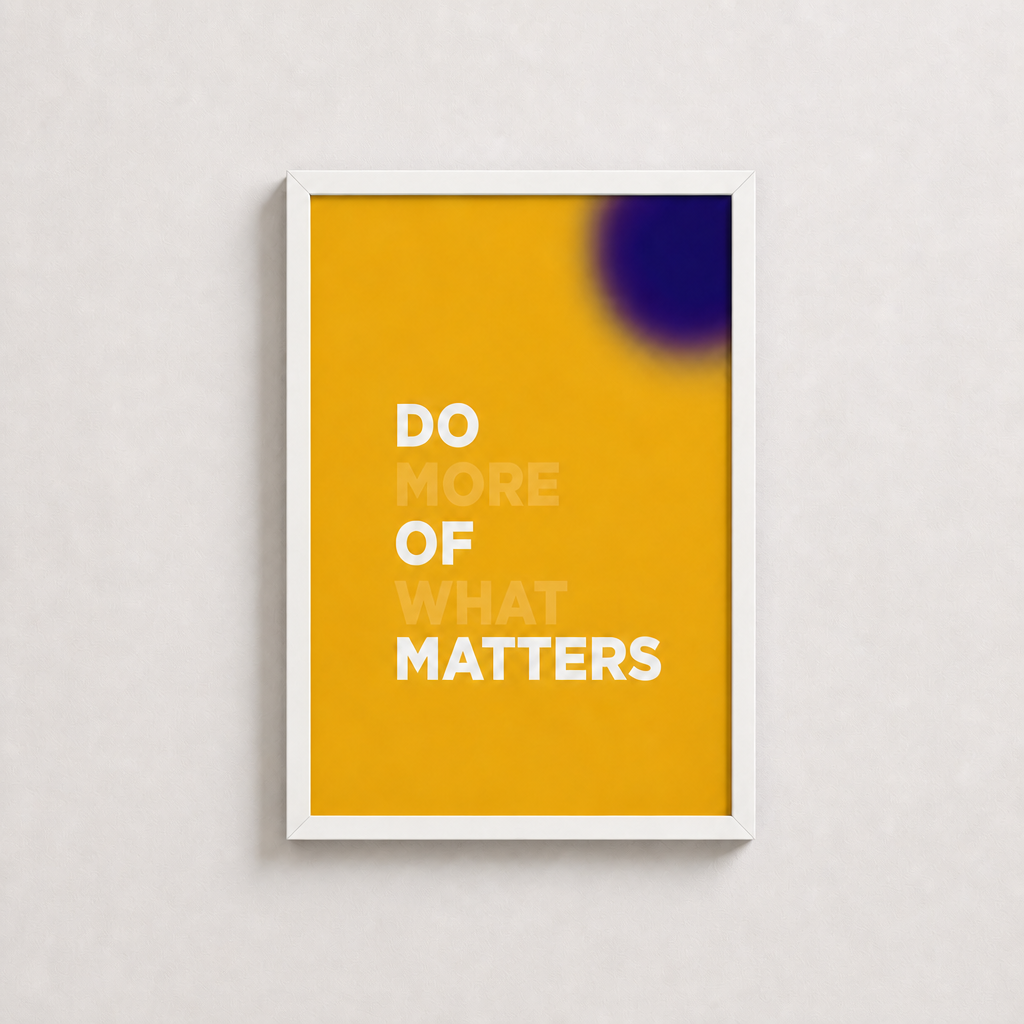 Önemli Olanı Yap – Minimal Çerçeveli Poster — Beyaz — Tam Baskı — TabloLab