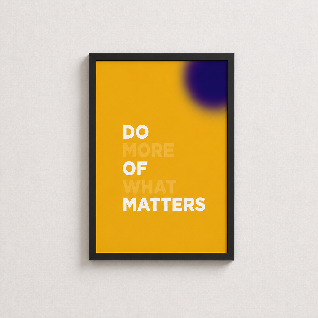 Önemli Olanı Yap – Minimal Çerçeveli Poster — Siyah — Tam Baskı — TabloLab