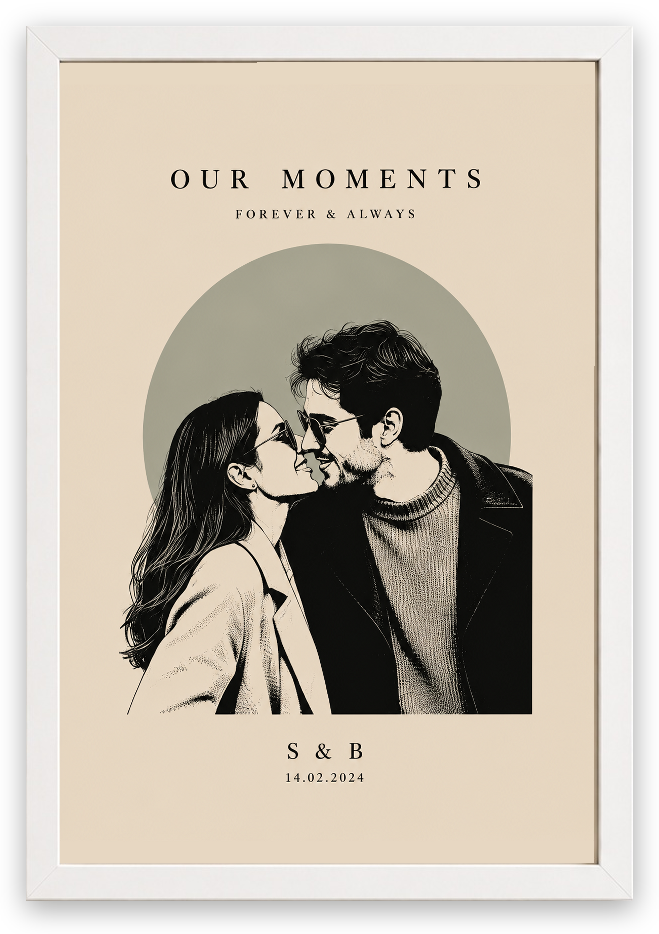 Our Moments Kişisel Poster — Beyaz Çerçeve — TabloLab