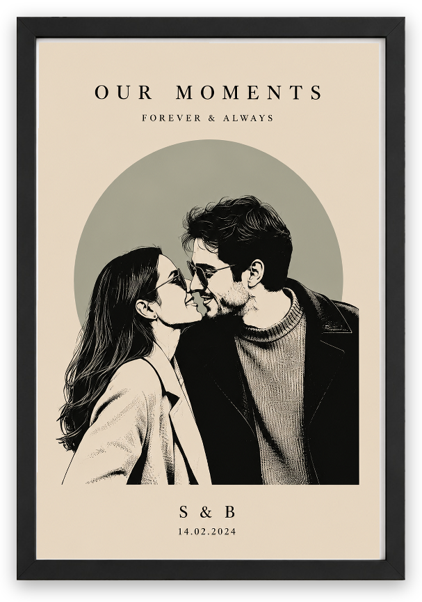 Our Moments Kişisel Poster — Siyah Çerçeve — TabloLab